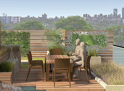 city roof top garden outdoor living
