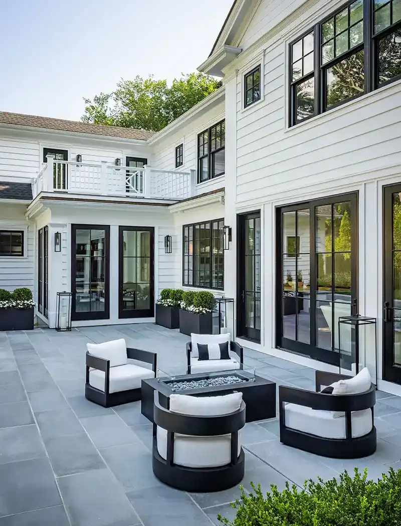 Patio sitting area with fire pit