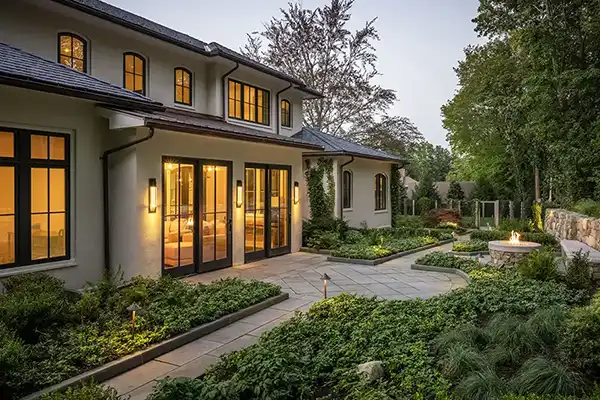 Tuscany home with greenery backyard