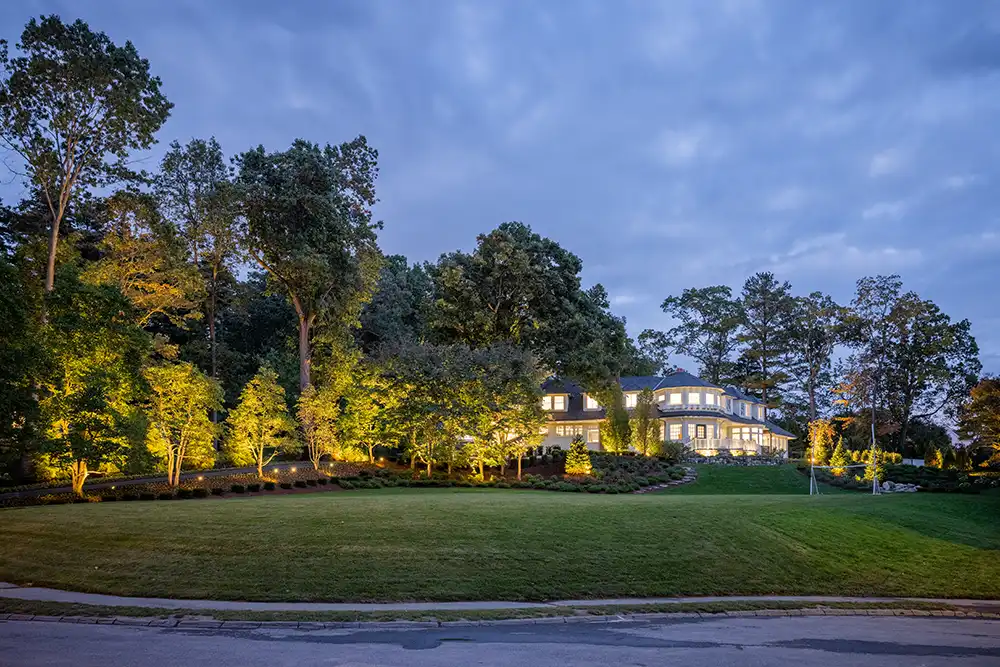 large grass property showing large home